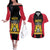 Personalised Empire dHayiti 1804–1806 Couples Matching Off The Shoulder Long Sleeve Dress and Hawaiian Shirt Coat Of Arms Flag Style