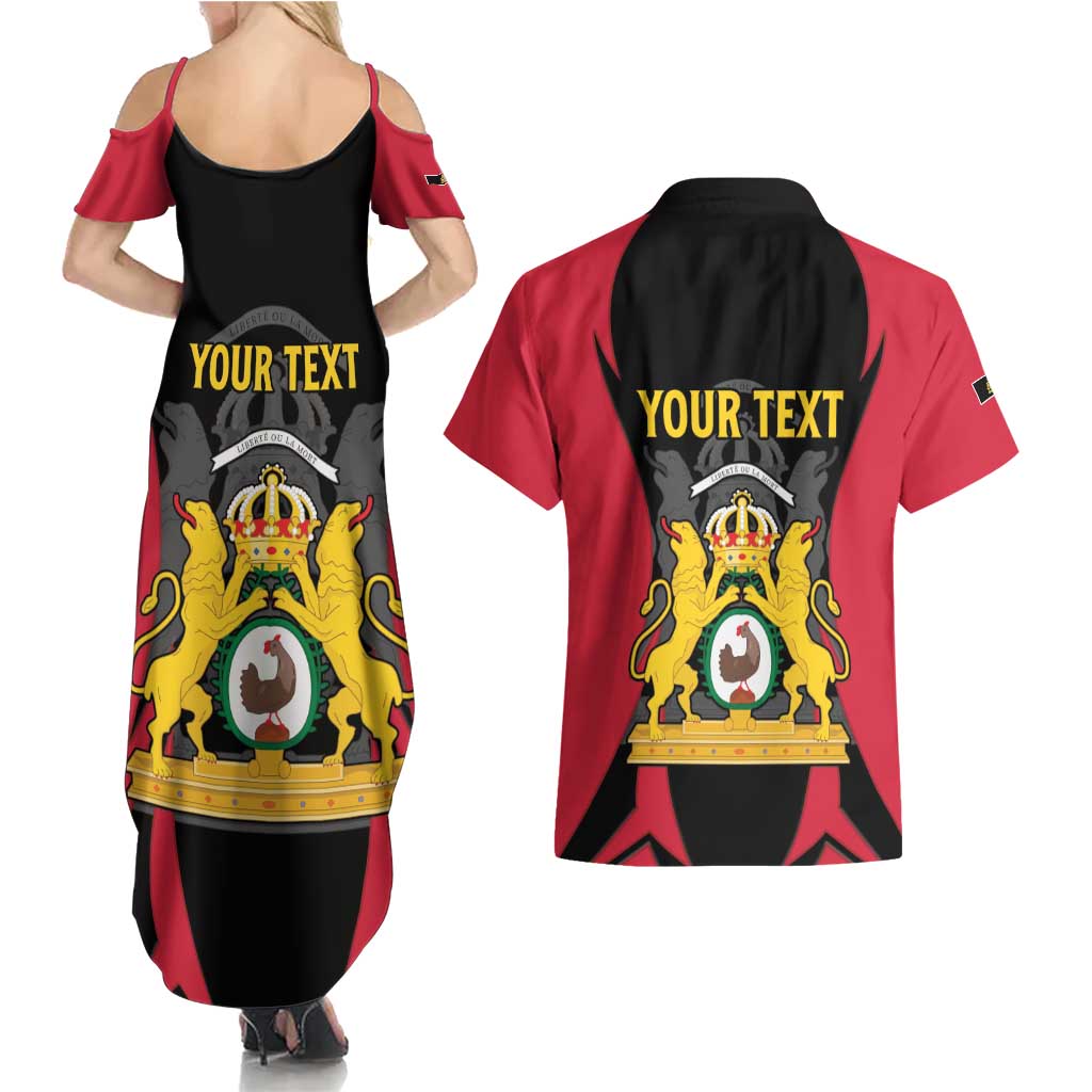 Personalised Empire dHayiti 1804–1806 Couples Matching Summer Maxi Dress and Hawaiian Shirt Coat Of Arms Flag Style
