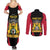 Personalised Empire dHayiti 1804–1806 Couples Matching Summer Maxi Dress and Long Sleeve Button Shirt Coat Of Arms Flag Style