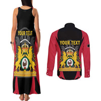 Personalised Empire dHayiti 1804–1806 Couples Matching Tank Maxi Dress and Long Sleeve Button Shirt Coat Of Arms Flag Style