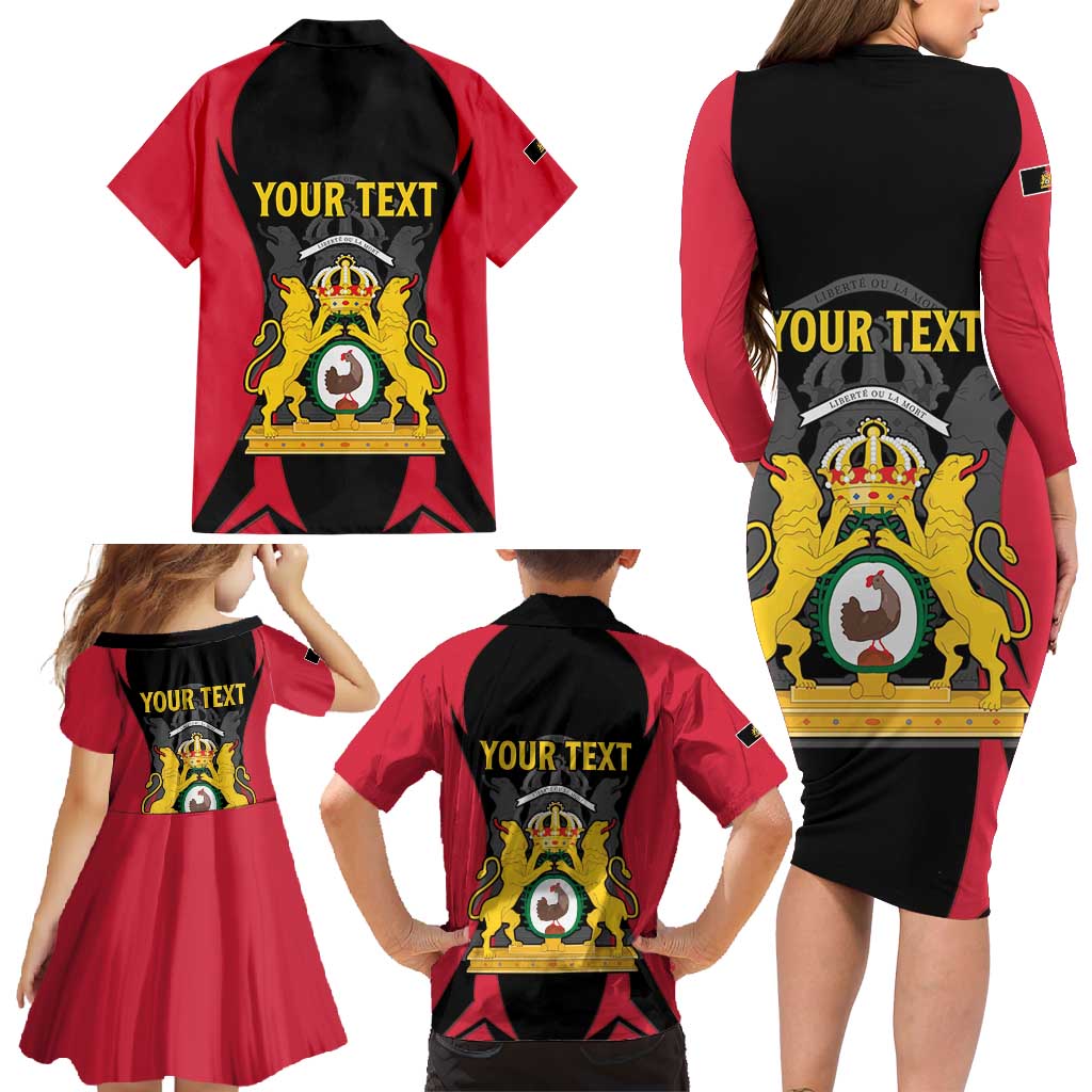 Personalised Empire dHayiti 1804–1806 Family Matching Long Sleeve Bodycon Dress and Hawaiian Shirt Coat Of Arms Flag Style