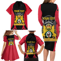 Personalised Empire dHayiti 1804–1806 Family Matching Long Sleeve Bodycon Dress and Hawaiian Shirt Coat Of Arms Flag Style