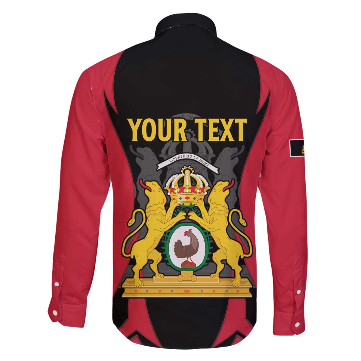 Personalised Empire dHayiti 1804–1806 Family Matching Off The Shoulder Long Sleeve Dress and Hawaiian Shirt Coat Of Arms Flag Style