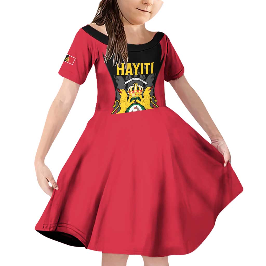 Personalised Empire dHayiti 1804–1806 Family Matching Off Shoulder Short Dress and Hawaiian Shirt Coat Of Arms Flag Style