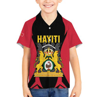 Personalised Empire dHayiti 1804–1806 Family Matching Off Shoulder Short Dress and Hawaiian Shirt Coat Of Arms Flag Style