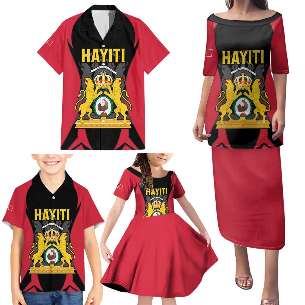 Personalised Empire dHayiti 1804–1806 Family Matching Puletasi and Hawaiian Shirt Coat Of Arms Flag Style