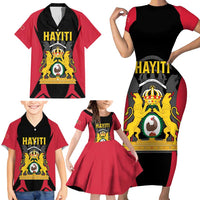 Personalised Empire dHayiti 1804–1806 Family Matching Short Sleeve Bodycon Dress and Hawaiian Shirt Coat Of Arms Flag Style