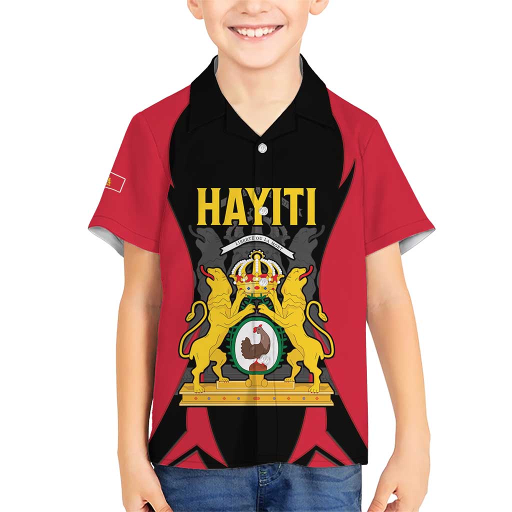 Personalised Empire dHayiti 1804–1806 Family Matching Short Sleeve Bodycon Dress and Hawaiian Shirt Coat Of Arms Flag Style