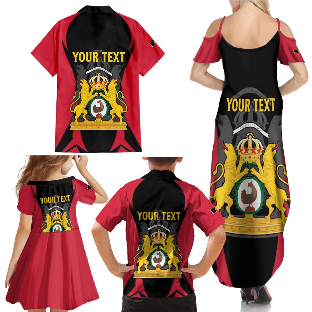 Personalised Empire dHayiti 1804–1806 Family Matching Summer Maxi Dress and Hawaiian Shirt Coat Of Arms Flag Style