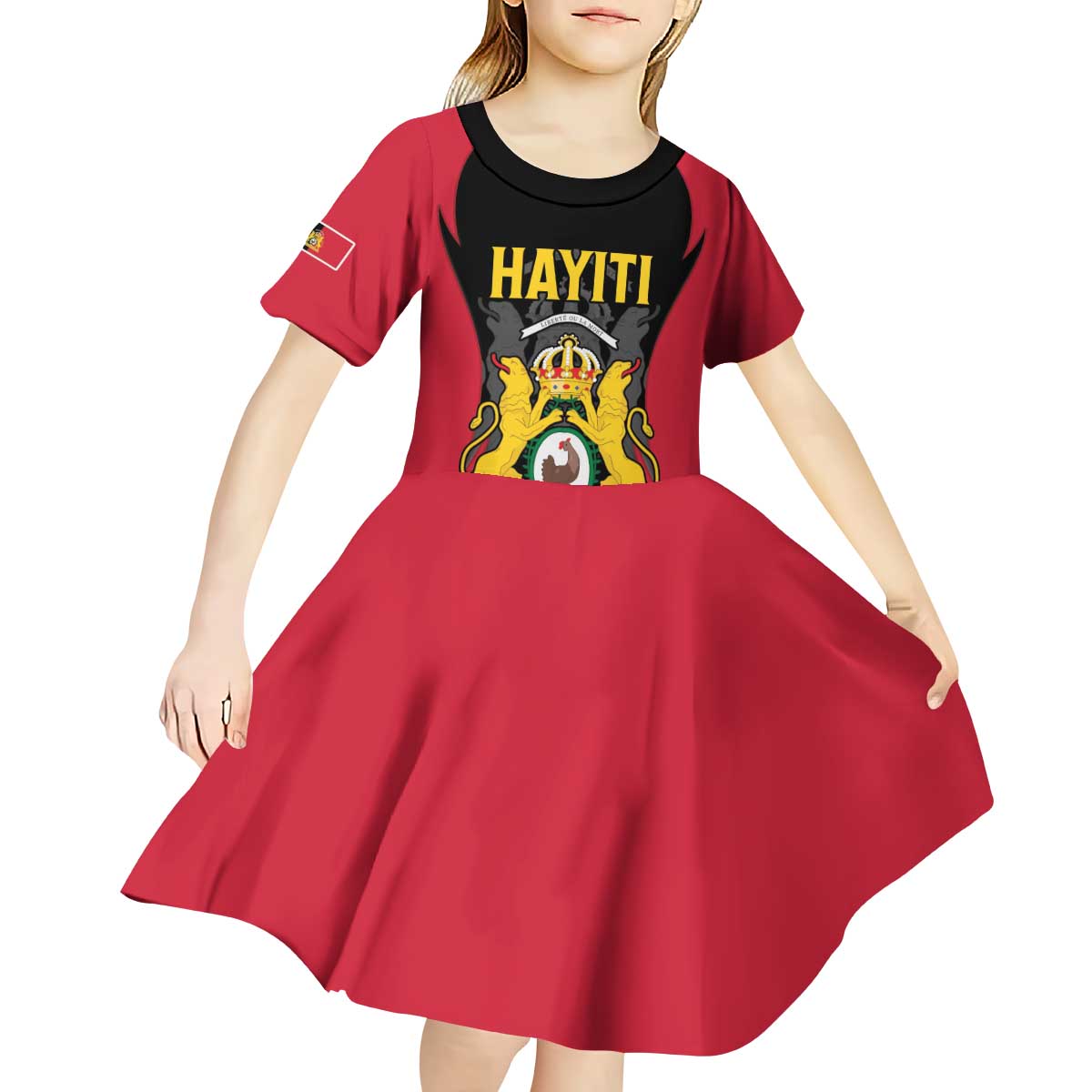 Personalised Empire dHayiti 1804–1806 Kid Short Sleeve Dress Coat Of Arms Flag Style