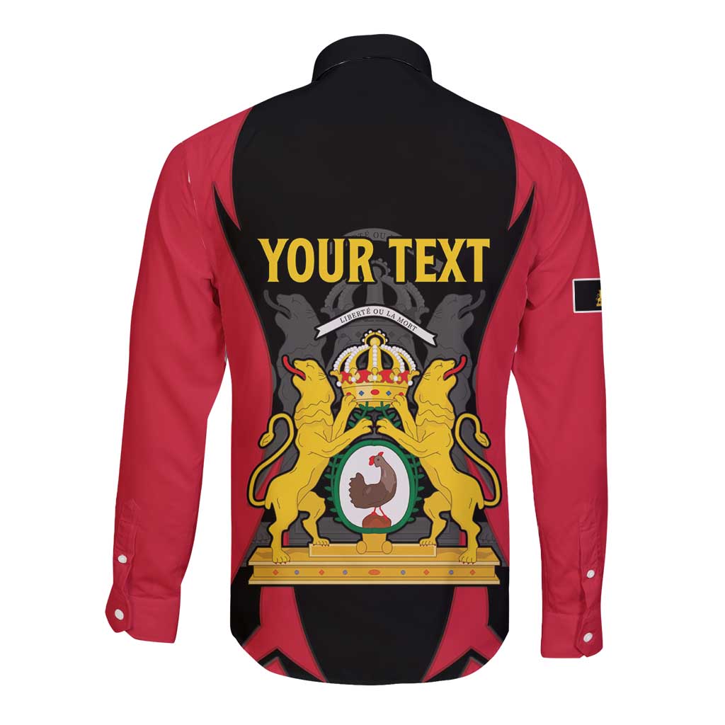 Personalised Empire dHayiti 1804–1806 Long Sleeve Button Shirt Coat Of Arms Flag Style