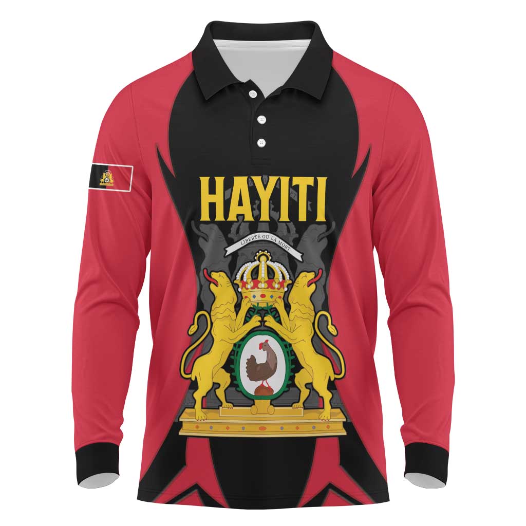 Personalised Empire dHayiti 1804–1806 Long Sleeve Polo Shirt Coat Of Arms Flag Style