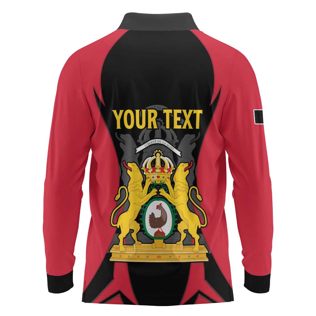 Personalised Empire dHayiti 1804–1806 Long Sleeve Polo Shirt Coat Of Arms Flag Style