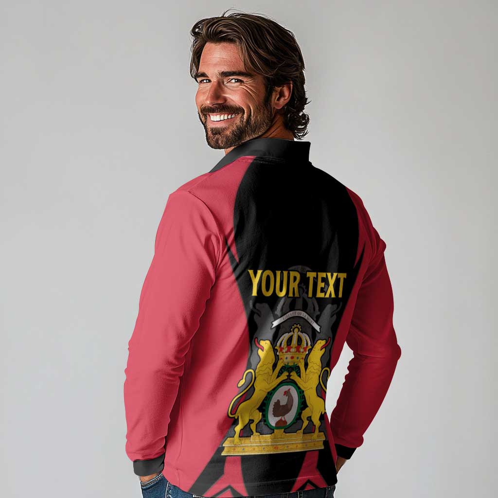 Personalised Empire dHayiti 1804–1806 Long Sleeve Polo Shirt Coat Of Arms Flag Style