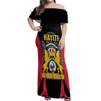 Personalised Empire dHayiti 1804–1806 Off Shoulder Maxi Dress Coat Of Arms Flag Style
