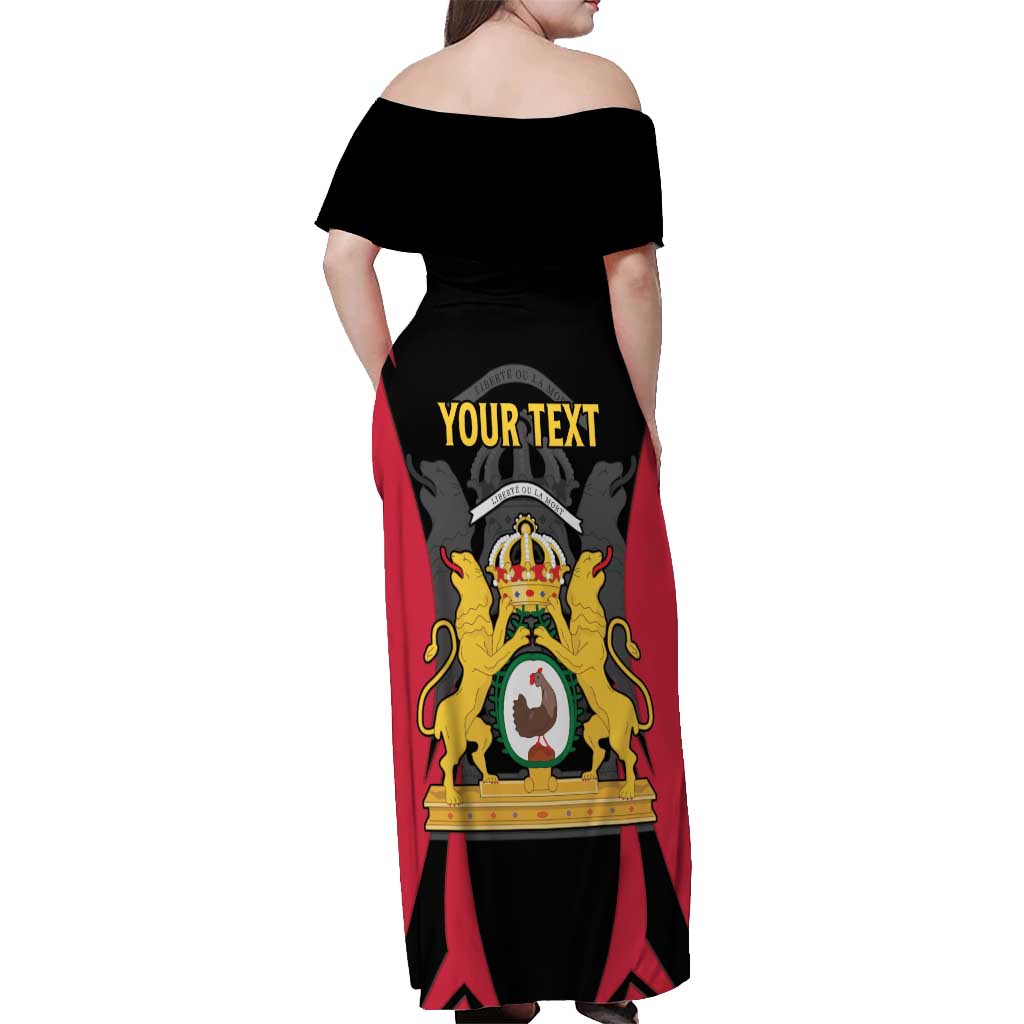 Personalised Empire dHayiti 1804–1806 Off Shoulder Maxi Dress Coat Of Arms Flag Style