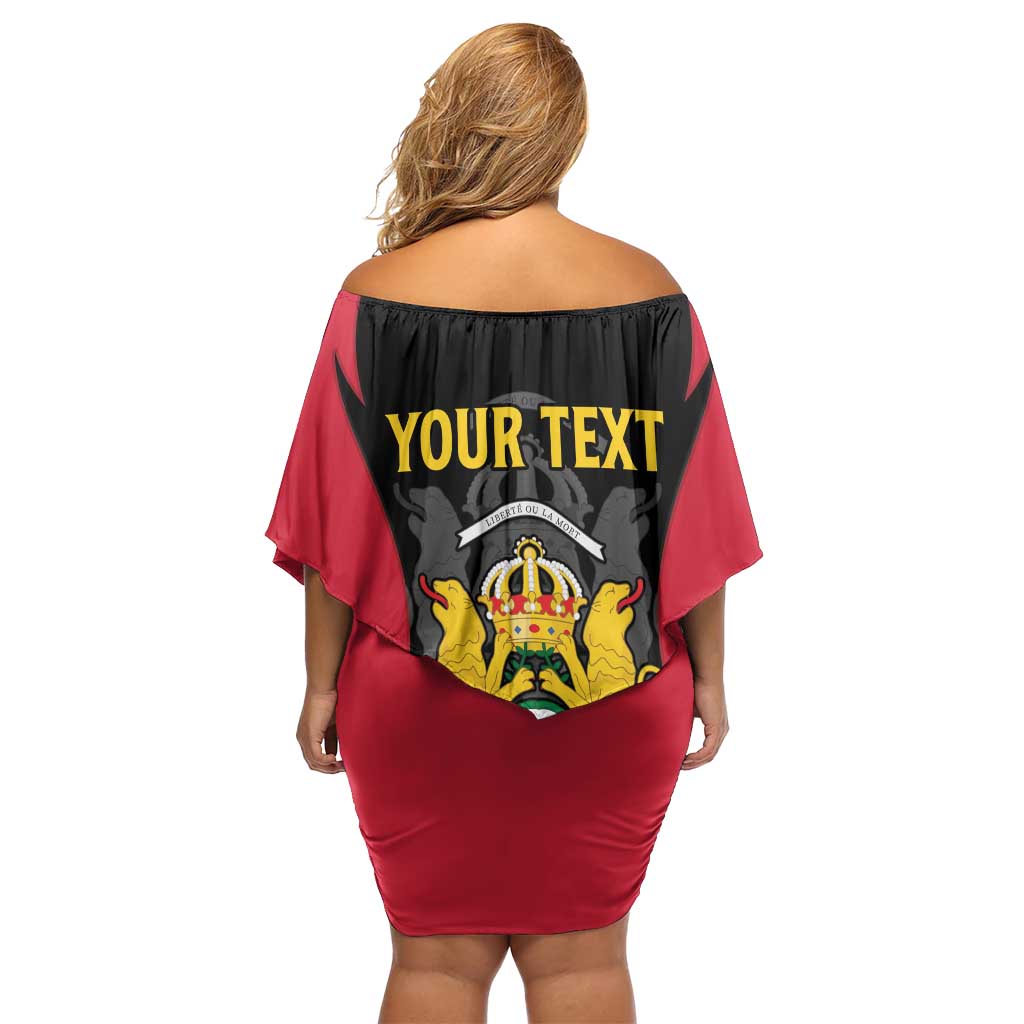 Personalised Empire dHayiti 1804–1806 Off Shoulder Short Dress Coat Of Arms Flag Style