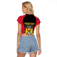 Personalised Empire dHayiti 1804–1806 Raglan Cropped T Shirt Coat Of Arms Flag Style