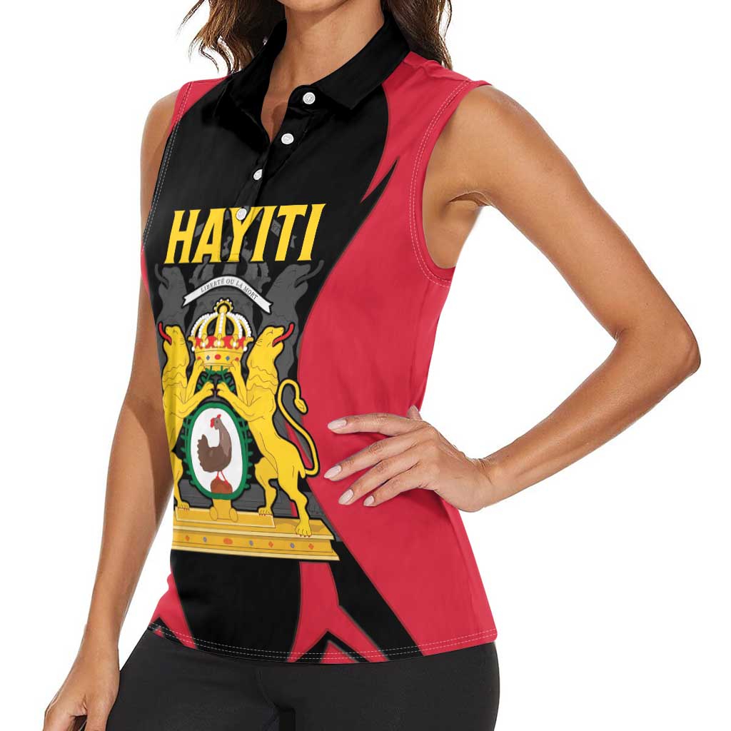 Personalised Empire dHayiti 1804–1806 Women Sleeveless Polo Shirt Coat Of Arms Flag Style