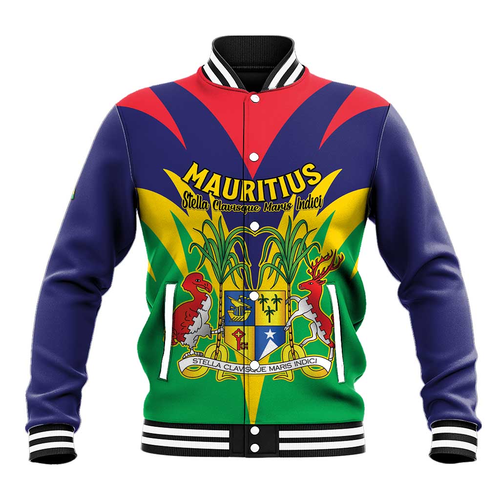 Personalised Mauritius Baseball Jacket Stella Clavisque Maris Indici