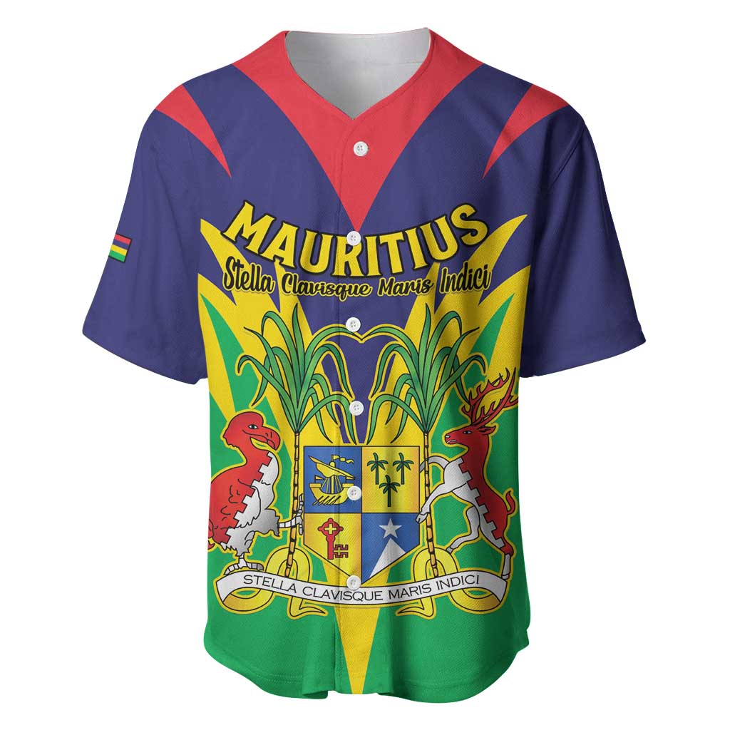 Personalised Mauritius Baseball Jersey Stella Clavisque Maris Indici