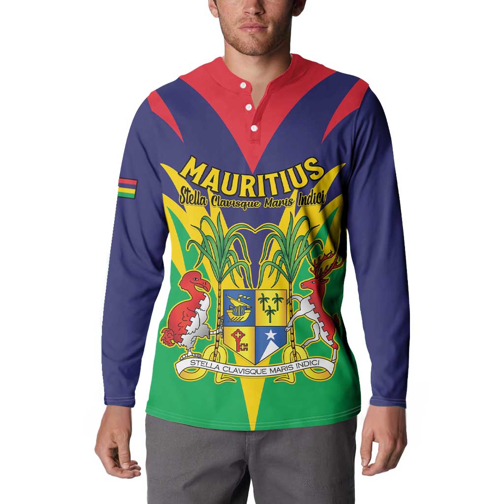 Personalised Mauritius Button Sweatshirt Stella Clavisque Maris Indici