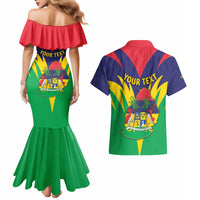 Personalised Mauritius Couples Matching Mermaid Dress and Hawaiian Shirt Stella Clavisque Maris Indici