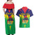 Personalised Mauritius Couples Matching Off Shoulder Maxi Dress and Hawaiian Shirt Stella Clavisque Maris Indici