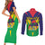 Personalised Mauritius Couples Matching Short Sleeve Bodycon Dress and Long Sleeve Button Shirt Stella Clavisque Maris Indici