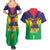 Personalised Mauritius Couples Matching Summer Maxi Dress and Hawaiian Shirt Stella Clavisque Maris Indici