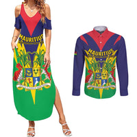 Personalised Mauritius Couples Matching Summer Maxi Dress and Long Sleeve Button Shirt Stella Clavisque Maris Indici