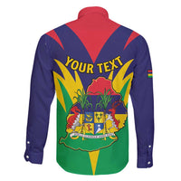 Personalised Mauritius Family Matching Long Sleeve Bodycon Dress and Hawaiian Shirt Stella Clavisque Maris Indici