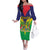 Personalised Mauritius Family Matching Off The Shoulder Long Sleeve Dress and Hawaiian Shirt Stella Clavisque Maris Indici