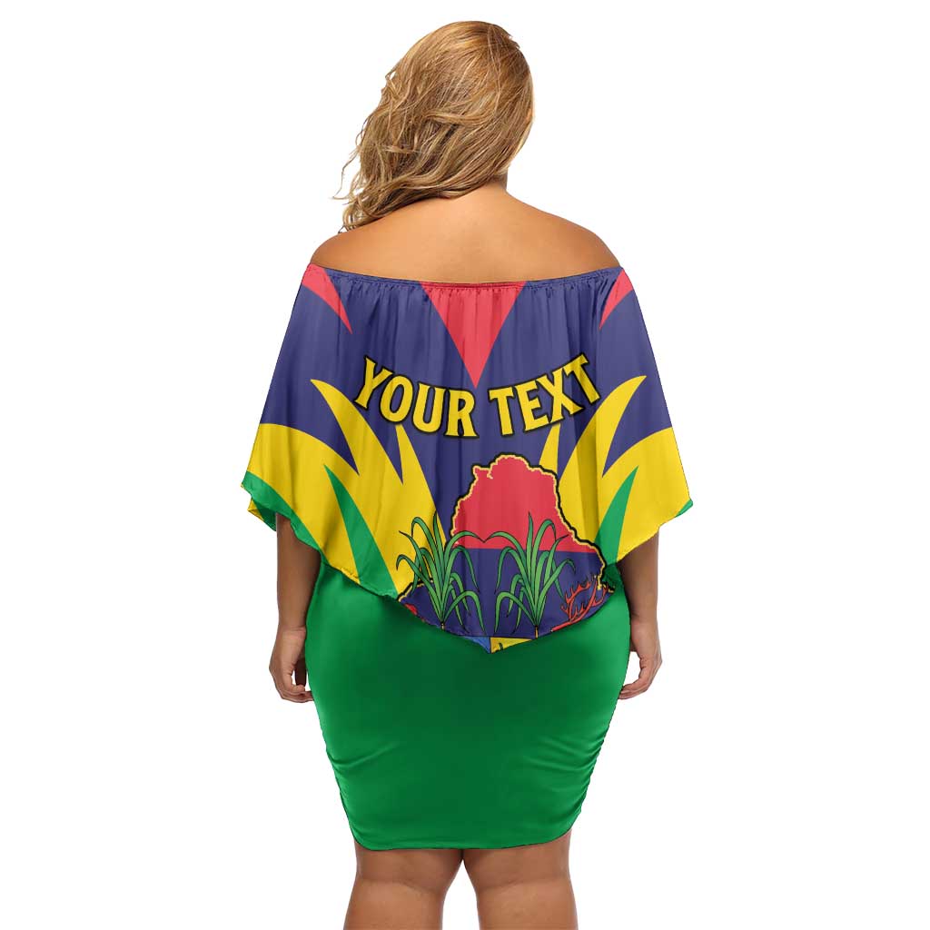 Personalised Mauritius Family Matching Off Shoulder Short Dress and Hawaiian Shirt Stella Clavisque Maris Indici