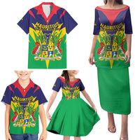 Personalised Mauritius Family Matching Puletasi and Hawaiian Shirt Stella Clavisque Maris Indici