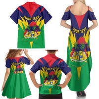 Personalised Mauritius Family Matching Summer Maxi Dress and Hawaiian Shirt Stella Clavisque Maris Indici