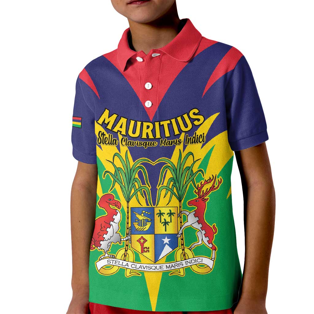 Personalised Mauritius Kid Polo Shirt Stella Clavisque Maris Indici