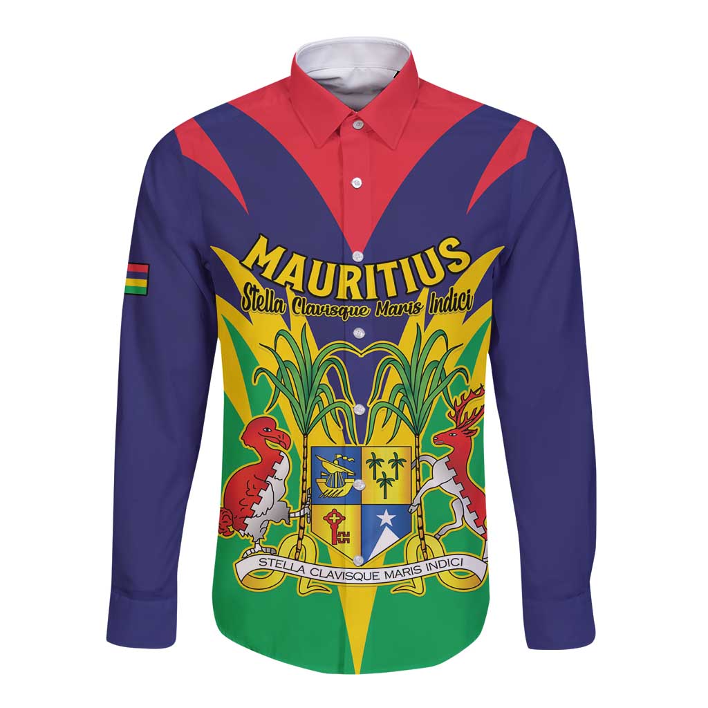 Personalised Mauritius Long Sleeve Button Shirt Stella Clavisque Maris Indici