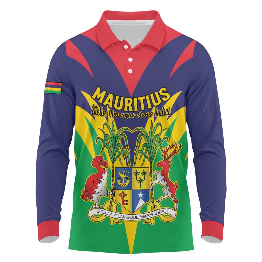 Personalised Mauritius Long Sleeve Polo Shirt Stella Clavisque Maris Indici