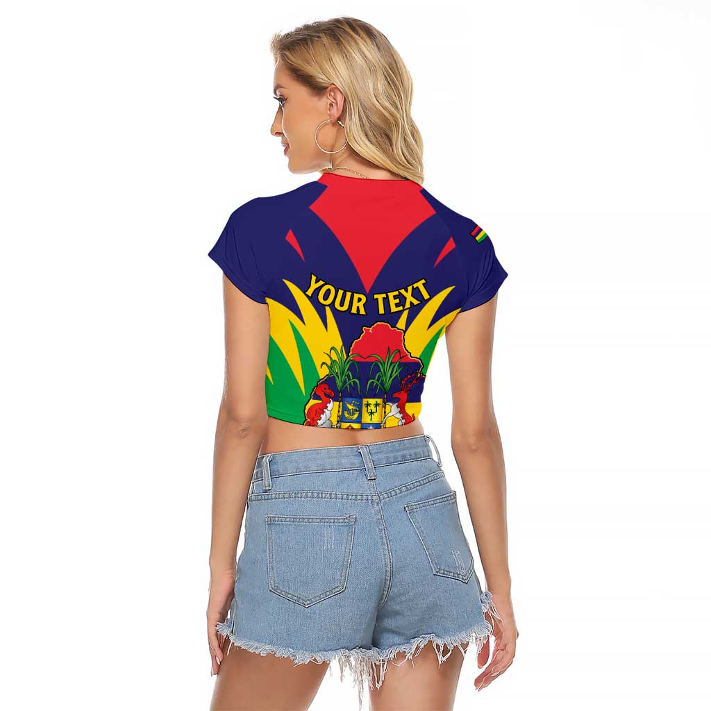 Personalised Mauritius Raglan Cropped T Shirt Stella Clavisque Maris Indici