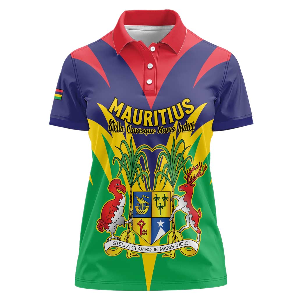 Personalised Mauritius Women Polo Shirt Stella Clavisque Maris Indici