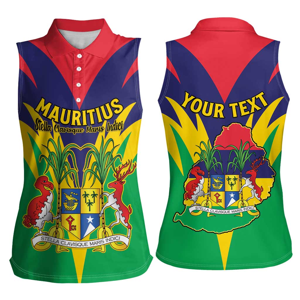 Personalised Mauritius Women Sleeveless Polo Shirt Stella Clavisque Maris Indici