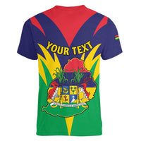 Personalised Mauritius Women V-Neck T-Shirt Stella Clavisque Maris Indici