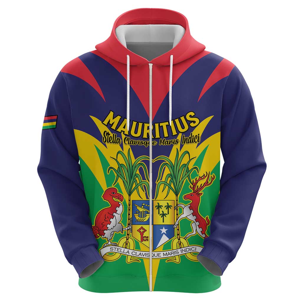 Personalised Mauritius Zip Hoodie Stella Clavisque Maris Indici