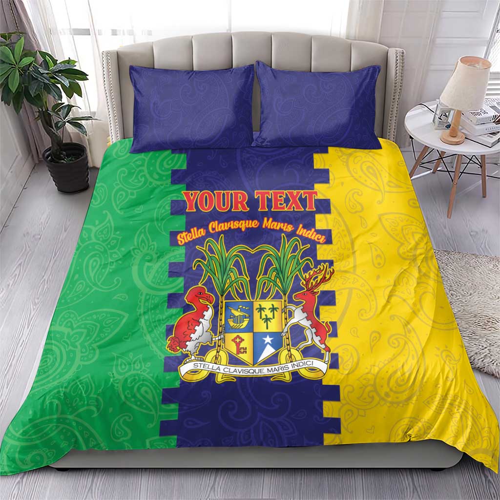 Personalised Mauritius Bedding Set Coat Of Arms Mix Paisley Pattern