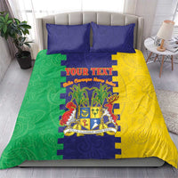 Personalised Mauritius Bedding Set Coat Of Arms Mix Paisley Pattern
