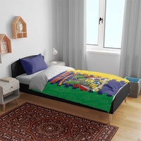 Personalised Mauritius Bedding Set Coat Of Arms Mix Paisley Pattern