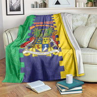 Personalised Mauritius Blanket Coat Of Arms Mix Paisley Pattern