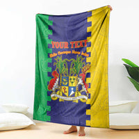 Personalised Mauritius Blanket Coat Of Arms Mix Paisley Pattern