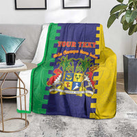 Personalised Mauritius Blanket Coat Of Arms Mix Paisley Pattern
